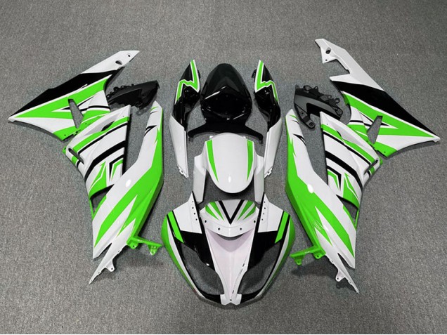 2009-2012 Green White and Black Zag Kawasaki ZX6R Fairings 2009-2012 Green White and Black Zag Kawasaki ZX6R Fairings