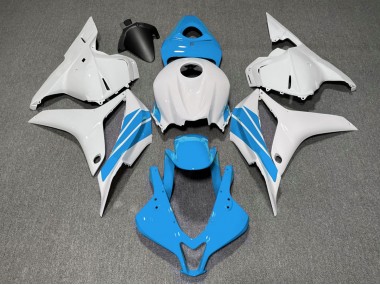 2009-2012 Light Blue and White Side Stripe Honda CBR600RR Fairings