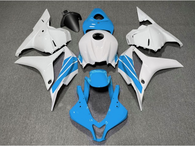 2009-2012 Light Blue and White Side Stripe Honda CBR600RR Fairings 2009-2012 Light Blue and White Side Stripe Honda CBR600RR Fairings