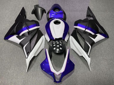 2009-2012 Matte Black and Dark Blue Star Honda CBR600RR Fairings