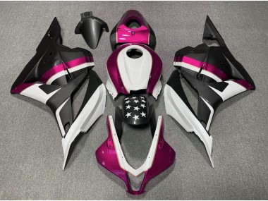 2009-2012 Matte Black and Pink Star Honda CBR600RR Fairings