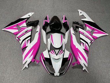 Best Aftermarket 2009-2012 Pink White and Black Zag Kawasaki ZX6R Fairings