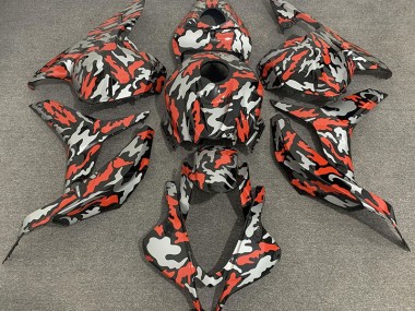 2009-2012 Red Grey Camo Honda CBR600RR Fairings