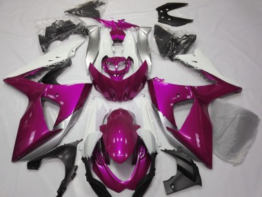 Best Aftermarket 2009-2016 Gloss Pink & White Suzuki GSXR 1000 Fairings