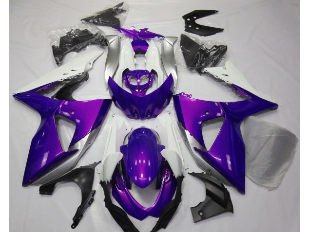 2009-2016 Gloss Purple & White Suzuki GSXR 1000 Fairings