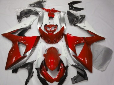 2009-2016 Gloss Red & White Suzuki GSXR 1000 Fairings