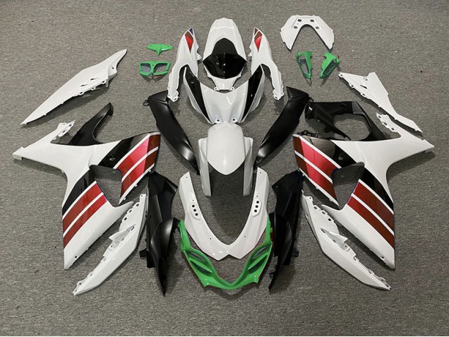 2009-2016 Gloss White Red Black and Green Suzuki GSXR 1000 Fairings 2009-2016 Gloss White Red Black and Green Suzuki GSXR 1000 Fairings