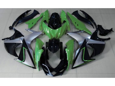 Best Aftermarket 2009-2016 Green Silver and Black Suzuki GSXR 1000 Fairings