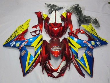 Best Aftermarket 2009-2016 Yellow Red and Blue Suzuki GSXR 1000 Fairings