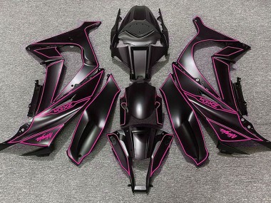 Best Aftermarket 2011-2015 Matte Black & Pink Lining Kawasaki ZX10R Fairings