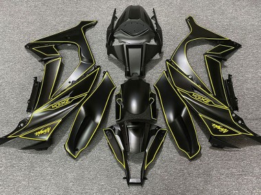 Best Aftermarket 2011-2015 Matte Black & Yellow Lining Kawasaki ZX10R Fairings