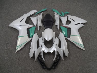 2011-2020 Pearl White and T Blue Suzuki GSXR 600-750 Fairings