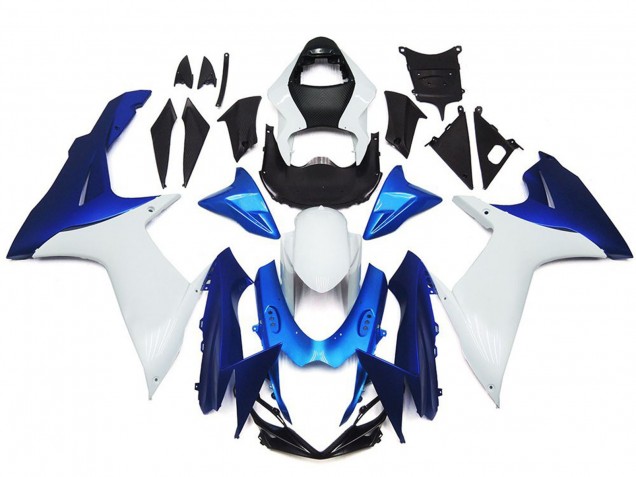 2011-2020 Plain White and Blue Style Kit Suzuki GSXR 600-750 Fairings 2011-2020 Plain White and Blue Style Kit Suzuki GSXR 600-750 Fairings