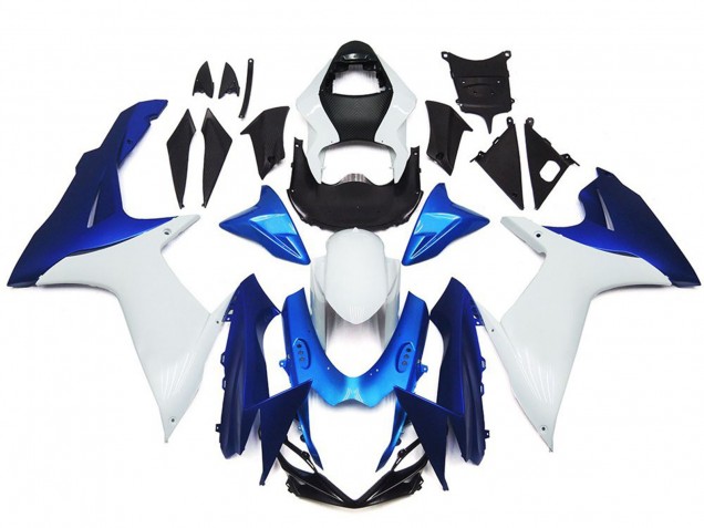 Best Aftermarket 2011-2020 Plain White and Blue Style Kit Suzuki GSXR 600-750 Fairings