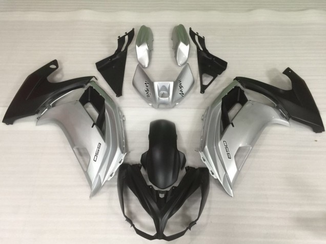 2012-2016 Silver and Black Kawasaki Ninja 650R Fairings 2012-2016 Silver and Black Kawasaki Ninja 650R Fairings