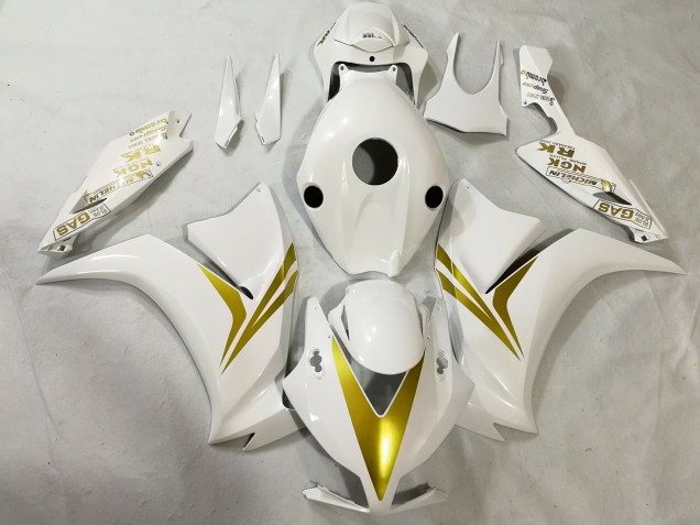 2012-2016 White and Gold Honda CBR1000RR Fairings