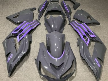 2012-2019 Nardo Gray & Purple Kawasaki ZX14R Fairings