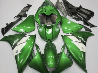 Best Aftermarket 2013-2014 Gloss Green & White Yamaha R1 Fairings