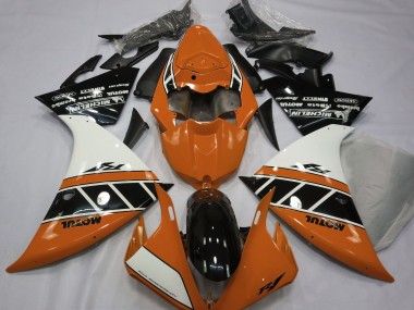 2013-2014 Gloss Orange White and Black Yamaha R1 Fairings