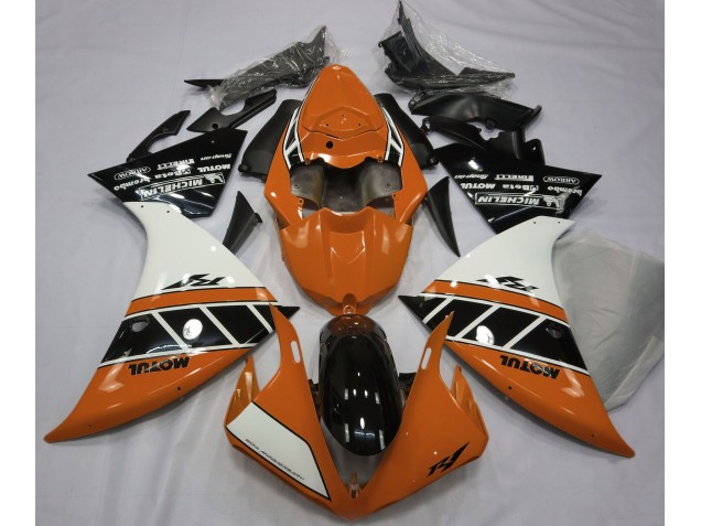 2013-2014 Gloss Orange White and Black Yamaha R1 Fairings 2013-2014 Gloss Orange White and Black Yamaha R1 Fairings