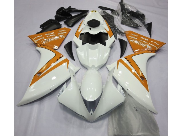 2013-2014 Gloss White and Orange Yamaha R1 Fairings 2013-2014 Gloss White and Orange Yamaha R1 Fairings