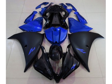 2013-2014 Matte Black and Blue Yamaha R1 Fairings