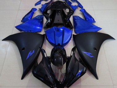 Best Aftermarket 2013-2014 Matte Black and Blue Yamaha R1 Fairings