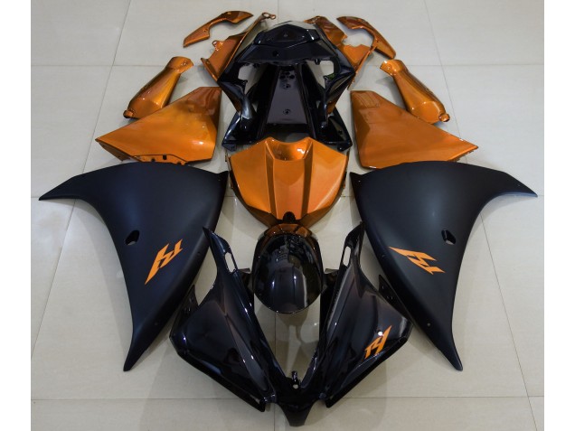 2013-2014 Matte Black and Orange Yamaha R1 Fairings 2013-2014 Matte Black and Orange Yamaha R1 Fairings