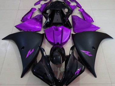 2013-2014 Matte Black and Purple Yamaha R1 Fairings