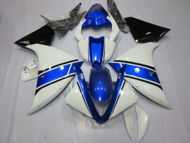 Best Aftermarket 2013-2014 White and Blue Design Yamaha R1 Fairings