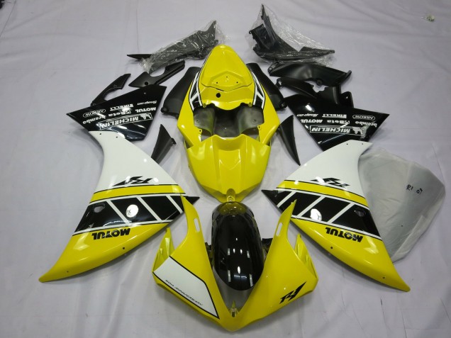 2013-2014 Yellow And White Yamaha R1 Fairings 2013-2014 Yellow And White Yamaha R1 Fairings