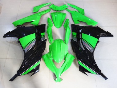 Best Aftermarket 2013-2018 Black and Green Gloss Kawasaki Ninja 300 Fairings