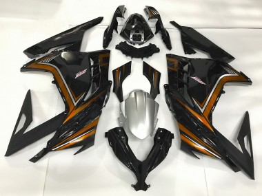 Best Aftermarket 2013-2018 Gloss Black & Orange Kawasaki Ninja 300 Fairings