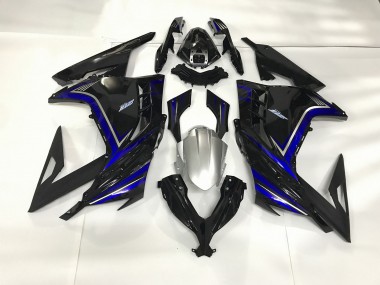 Best Aftermarket 2013-2018 Gloss Black and Blue Kawasaki Ninja 300 Fairings