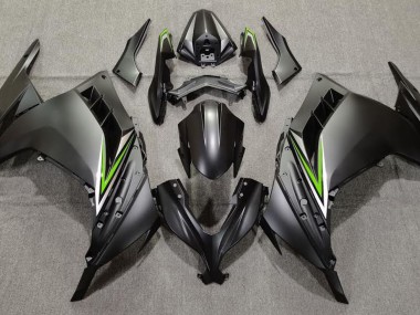 Best Aftermarket 2013-2018 Matte Black & Green Kawasaki Ninja 300 Fairings