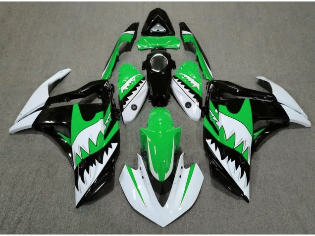 Best Aftermarket 2015-2018 White Shark & Green Yamaha R3 Fairings