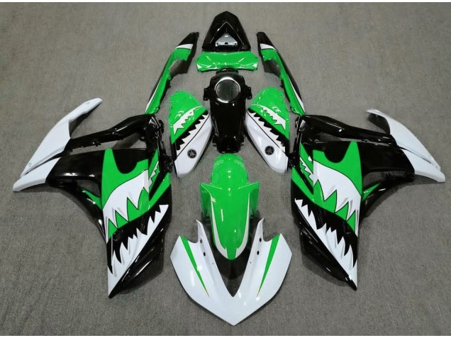 2015-2018 White Shark & Green Yamaha R3 Fairings 2015-2018 White Shark & Green Yamaha R3 Fairings