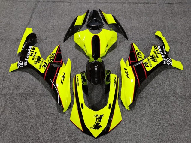 2015-2019 Floro Yellow and Black Yamaha R1 Fairings 2015-2019 Floro Yellow and Black Yamaha R1 Fairings