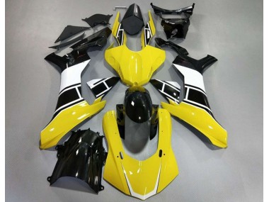 2015-2019 Gloss Yellow White and Black Yamaha R1 Fairings