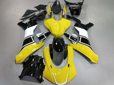 2015-2019 Gloss Yellow White and Black Yamaha R1 Fairings