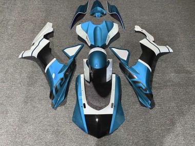 2015-2019 Light Blue & Carbon Fiber Accents Yamaha R1 Fairings