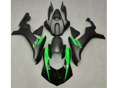 2015-2019 Matte Black & Green Yamaha R1 Fairings