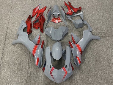 2015-2019 Nardo Gray & Red Accents Yamaha R1 Fairings