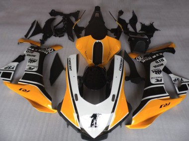 2015-2019 Orange and White Yamaha R1 Fairings