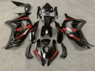 2016-2019 Matte Black w Red Kawasaki ZX10R Fairings