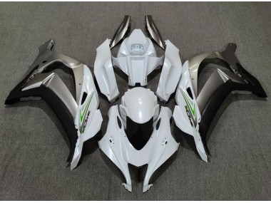 2016-2019 Pearl White and Silver Kawasaki ZX10R Fairings