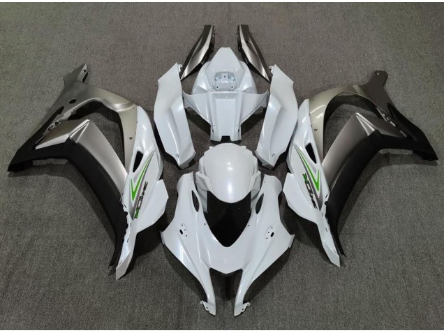 Best Aftermarket 2016-2019 Pearl White and Silver Kawasaki ZX10R Fairings