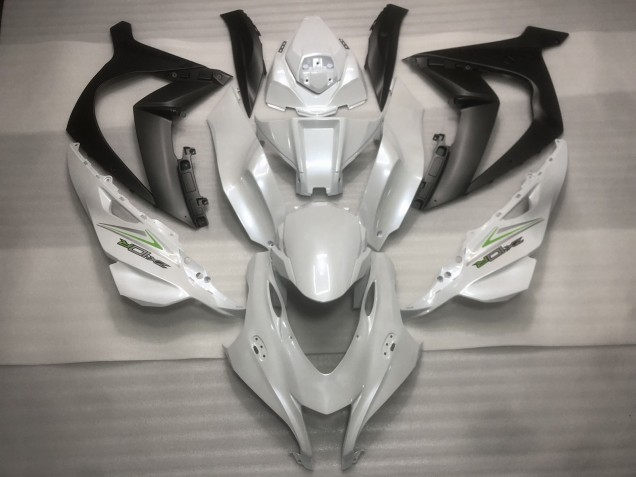 2016-2019 Pearl white and Green Kawasaki ZX10R Fairings 2016-2019 Pearl white and Green Kawasaki ZX10R Fairings