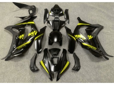 2016-2019 Satin Black & Yellow Kawasaki ZX10R Fairings