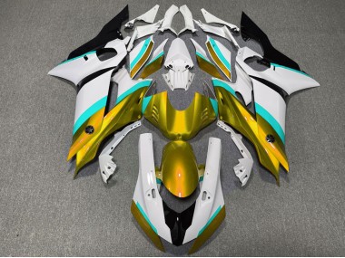 2017-2019 Gold and Light Blue Gloss Yamaha R6 Fairings